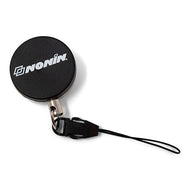 Nonin SpO2 Retractable Lanyard Reel with Clip (Black and Silver)